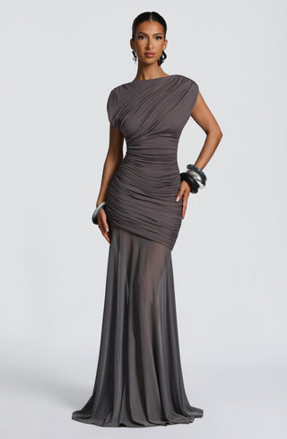 Demelza Maxi Dress - Charcoal - glavon