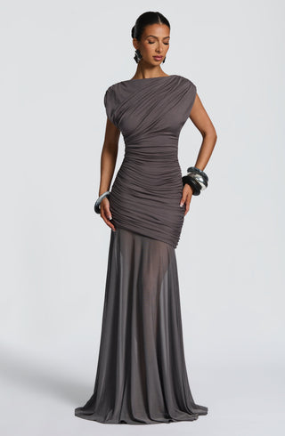 Demelza Maxi Dress - Charcoal - glavon