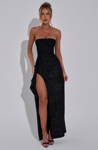 Dhalia Maxi Dress - Black Sparkle - glavon
