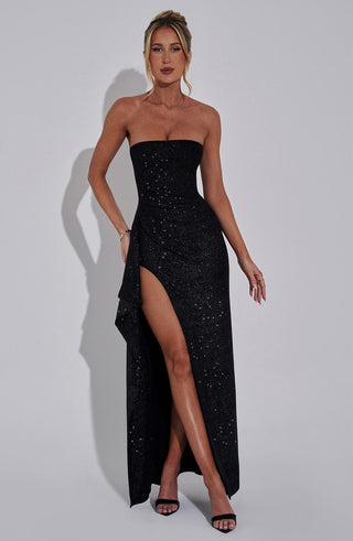 Dhalia Maxi Dress - Black Sparkle - glavon