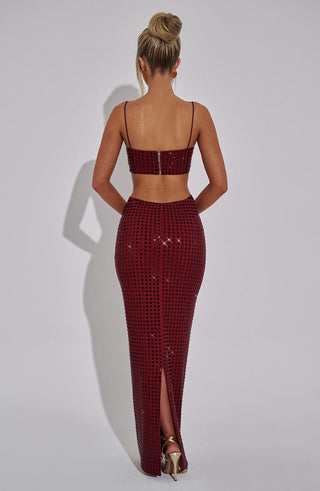 Dimity Maxi Skirt - Wine - glavon