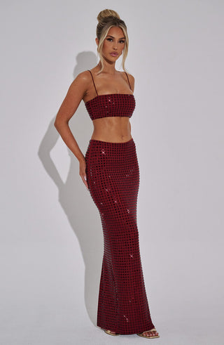 Dimity Maxi Skirt - Wine - glavon