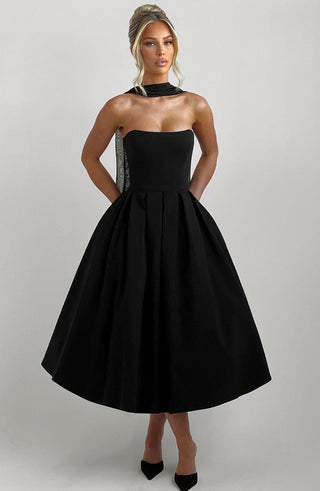 Edith Midi Dress - Black - glavon