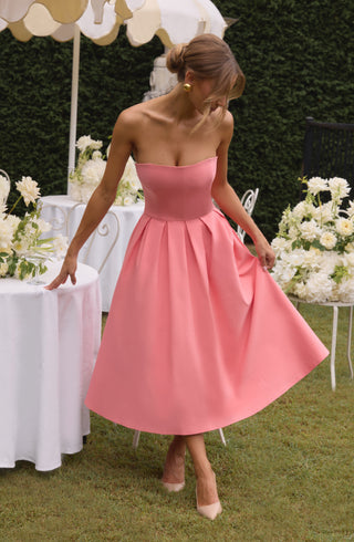 Edith Midi Dress - Coral Pink - glavon