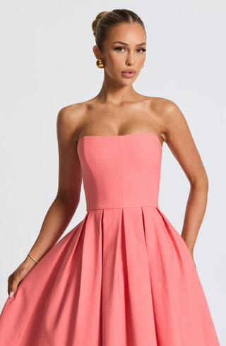 Edith Midi Dress - Coral Pink - glavon
