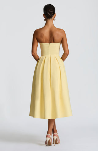 Edith Midi Dress - Lemon - glavon