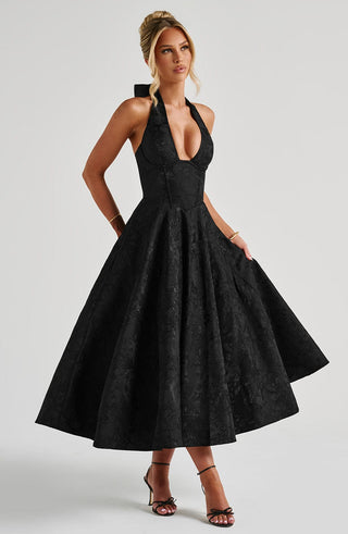 Effie Midi Dress - Black - glavon