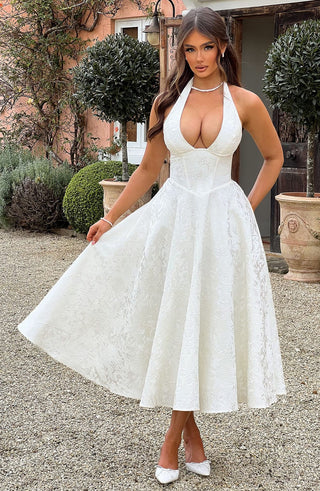 Effie Midi Dress - Ivory - glavon