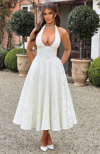 Effie Midi Dress - Ivory - glavon