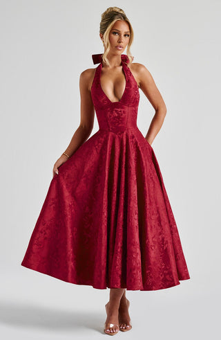 Effie Midi Dress - Red - glavon