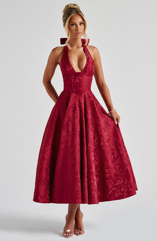 Effie Midi Dress - Red - glavon