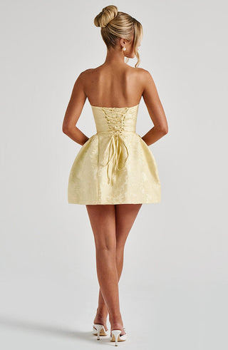 Elenora Mini Dress - Lemon - glavon