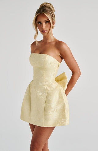 Elenora Mini Dress - Lemon - glavon