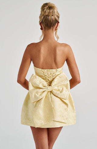 Elenora Mini Dress - Lemon - glavon