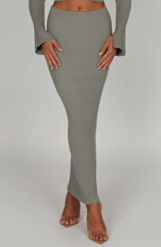 Elia Maxi Skirt - Khaki - glavon