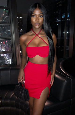 Eliza Mini Skirt - Red - glavon