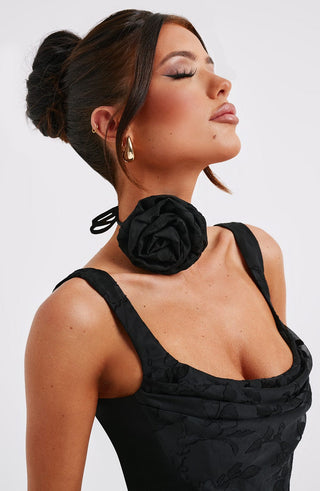 Elizabeth Floral Choker - Black - glavon