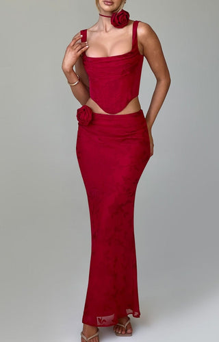 Elizabeth Maxi Skirt - Red - glavon