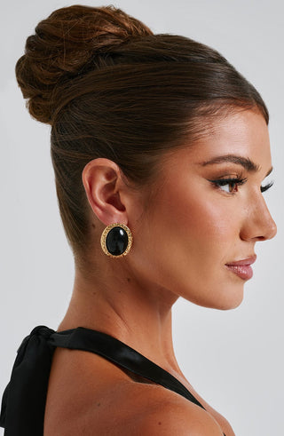 Eloise Earrings - Black/Gold - glavon