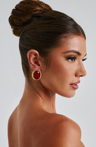 Eloise Earrings - Red/Gold - glavon