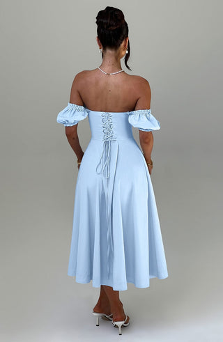 Elora Midi Dress - Blue - glavon