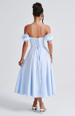 Elora Midi Dress - Blue - glavon