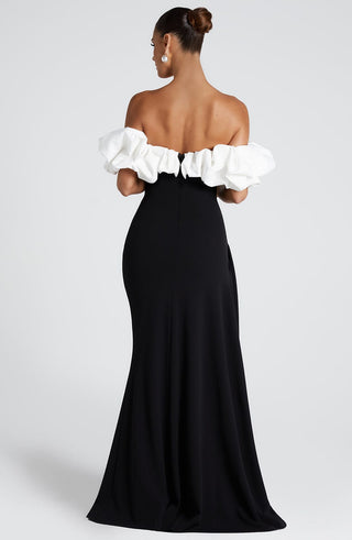 Elsie Maxi Dress - Black/White - glavon