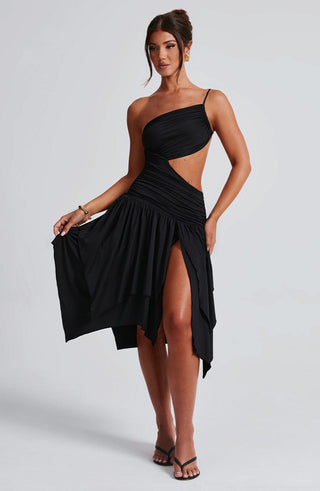 Emeline Midi Dress - Black - glavon