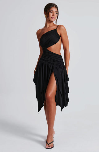 Emeline Midi Dress - Black - glavon