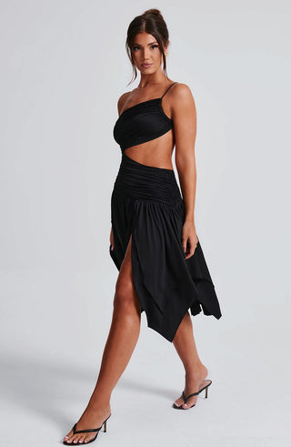 Emeline Midi Dress - Black - glavon
