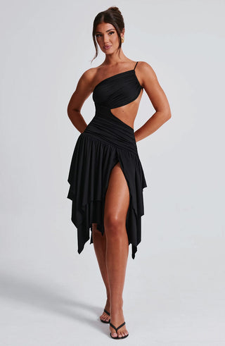 Emeline Midi Dress - Black - glavon