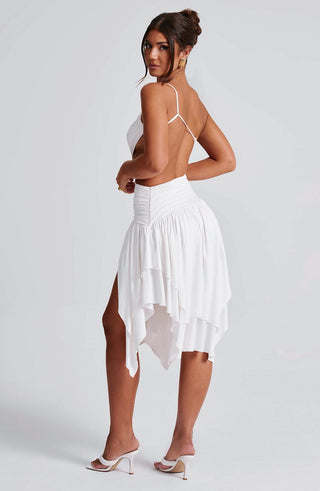Emeline Midi Dress - White - glavon