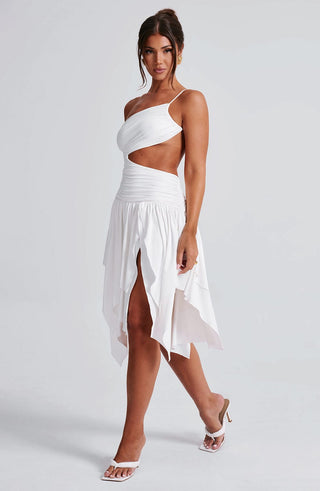 Emeline Midi Dress - White - glavon