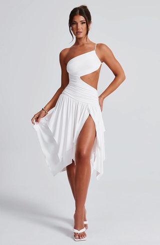 Emeline Midi Dress - White - glavon