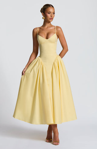 Emerson Midi Dress - Lemon - glavon