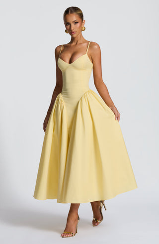 Emerson Midi Dress - Lemon - glavon