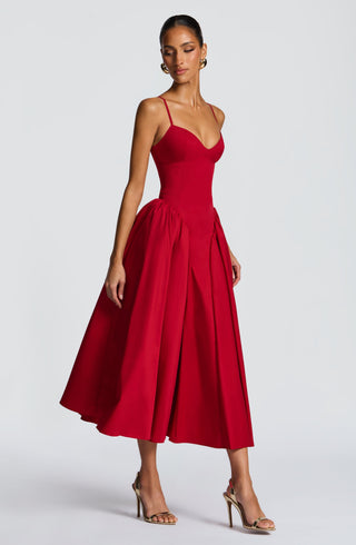 Emerson Midi Dress - Red - glavon