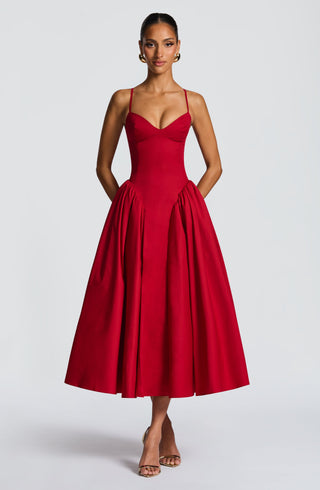 Emerson Midi Dress - Red - glavon