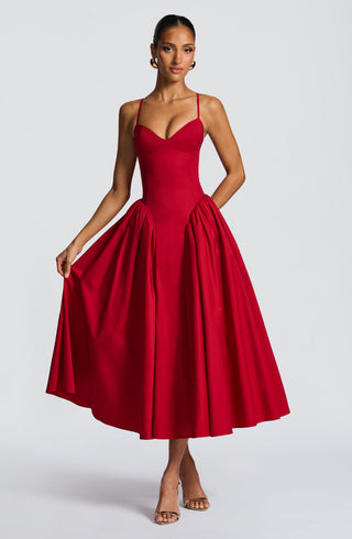 Emerson Midi Dress - Red - glavon