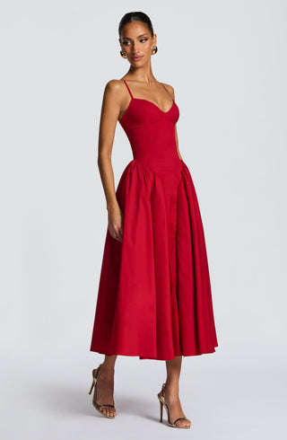 Emerson Midi Dress - Red - glavon