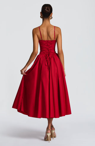 Emerson Midi Dress - Red - glavon