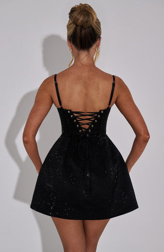 Emma Mini Dress - Black - glavon