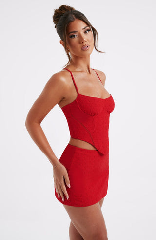 Erika Mini Skirt - Red - glavon