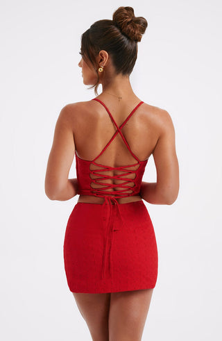 Erika Mini Skirt - Red - glavon