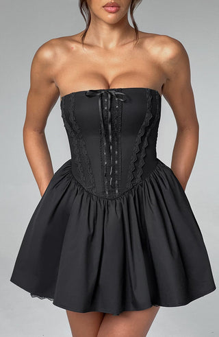 Evie Mini Dress - Black - glavon
