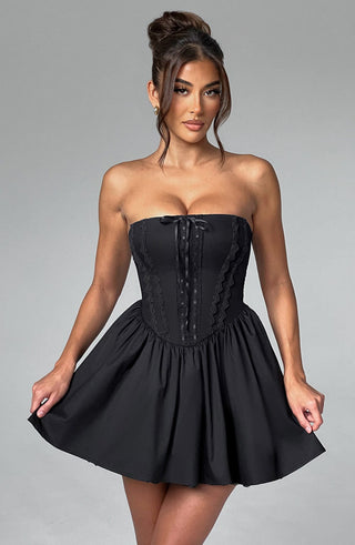 Evie Mini Dress - Black - glavon