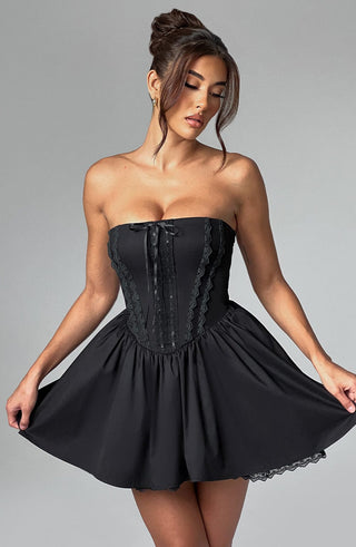 Evie Mini Dress - Black - glavon