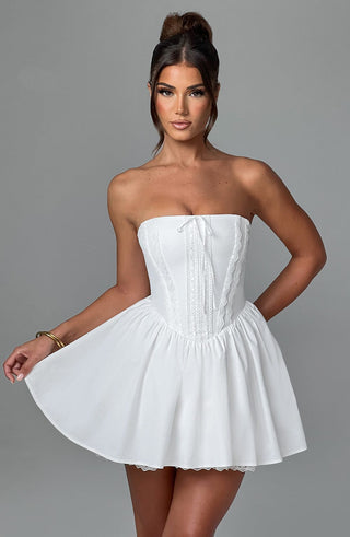 Evie Mini Dress - Ivory - glavon