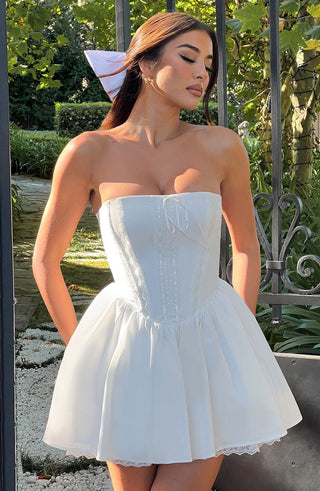 Evie Mini Dress - Ivory - glavon