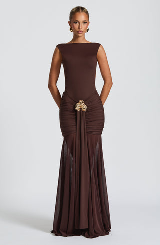 Fae Maxi Skirt - Plum Brown - glavon